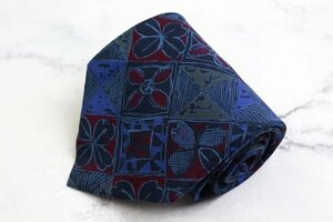  Prima Classe бренд галстук шелк в клетку цветочный принт ручная работа мужской темно-синий PRIMA CLASSE
