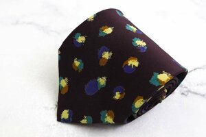  I m Pro duct brand necktie panel pattern dot silk made in Japan men's Brown im product