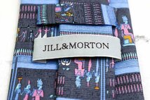 ジル&モートン ブランドネクタイ 総柄 パネル柄 壁画 シルク メンズ ブルー JILL&MORTON_画像4