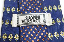 ジャンニ・ヴェルサーチ ブランド ネクタイ シルク 小紋柄 ドット柄 チェンジタイ メンズ ネイビー Gianni Versace_画像4