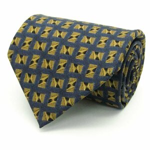  Missoni brand necktie check pattern .. pattern silk flax men's navy Missoni