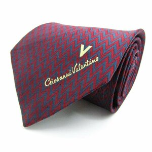 ジョバンニバレンチノ ブランド ネクタイ シルク ストライプ柄 メンズ ネイビー Giovanni Valentino