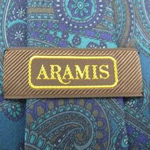 アラミス ブランドネクタイ 総柄 ペイズリー シルク メンズ ブルー ARAMIS_画像4