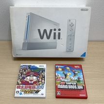 【ジャンク】Nintendo Wii 本体 ＋ Wii ソフト / ニンテンドー 任天堂 白 マリオ 桃鉄 電源ケーブル 取扱説明書 外箱 ジャンク_画像1