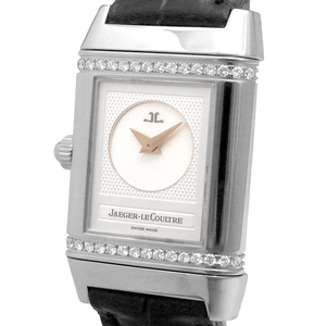 ジャガールクルト レベルソ デュエット 手巻き シルバー文字盤 レディース ダイヤ　266.8.44 JAEGER LECOULTRE REVERSO