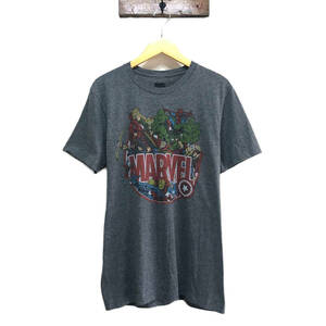 USA 古着 MARVEL マーベル アメコミ スパーダーマン ハルク 半袖 Tシャツ グレー メンズM 激安 古着卸 BA1294