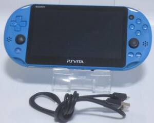 【中古品】PS Vita 2000アクア・ブルー　※スティック新品交換済み
