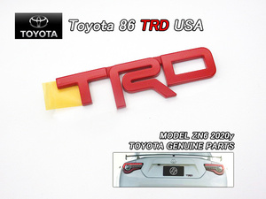 ハチロクZN6/TOYOTA/トヨタ86純正USエンブレム-リアTRDマーク赤色/USDM北米仕様99×28mmレッドUSAカーネームFR-S赤バッジFRS海外