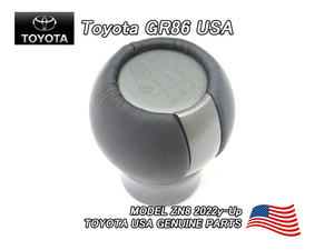 トヨタGR86/TOYOTA/ZN8ハチロク純正USシフトノブTRD(6MT)/USDM北米仕様オプション黒革×メタル6速マニュアルGR文字入りチェンジレバーUSA