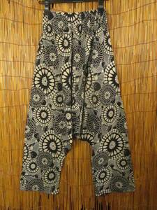 [SALE]① new goods * man and woman use * black color base + print * cotton material * neat * sarouel pants 