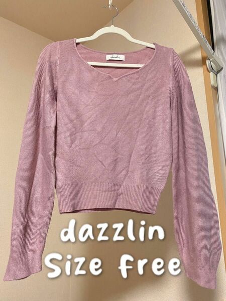 dazzlin ダズリン　ピンク　トップス　長袖　ニット　バルーンスリーブ