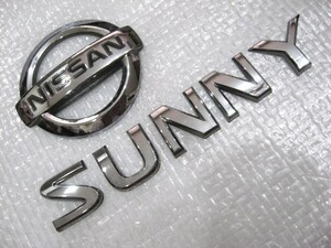 ★希少 サニー 日産サニーSunny B15? ロゴ ダットサン 取付車種＆型式不明 シルバーエンブレム 2点 旧車 中古5