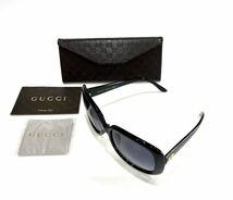 美品 GUCCI グッチ サングラス ディアマンテ GG3593/F/S W6ZJJ 57□18 135 レディース GG グラデーション 専用ケース付 ブラック 送料無料_画像9