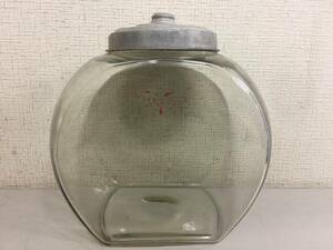 昭和レトロ　透明　古いガラス瓶　硝子瓶　歪み　気泡入り　駄菓子屋　アンティーク　高さ約24cm　横約24cm　　　　D3.3　　　　456