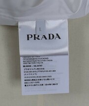 23SS PRADA プラダ ロゴ トライアングル コットンポプリン　開襟 半袖 シャツ L 白 b7052_画像8