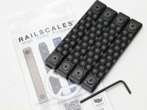 RailScales#HTP Scales in KeyMod 4 pieces set #Honeycomb#Black
