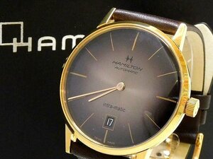 新品同様 ハミルトン 時計 ■ H38465501 アメリカン クラシック INTRA-MATIC AUTO ステンレス 自動巻き メンズ 腕時計 HAMILTON □5J