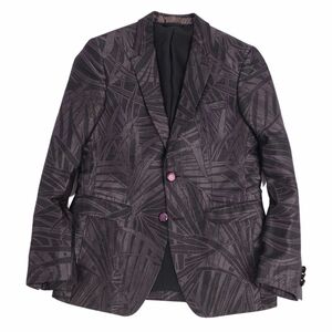  ultimate beautiful goods Etro ETRO jacket tailored total pattern silk outer men's Italy made 44(S corresponding ) black / gray cg10ob-rm10e25887