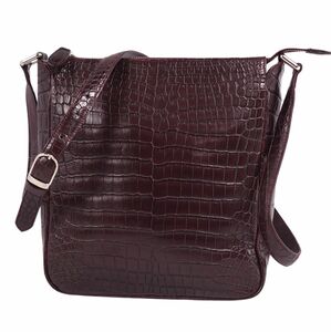  beautiful goods crocodile CROCODILE bag shoulder bag mat black kowani leather bag lady's bordeaux cg10od-rm12f06640