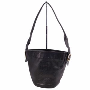  Hirofu HIROFU bag shoulder bag H Logo car f leather bag lady's black cg10dl-rm12f06976