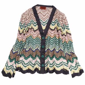 ミッソーニ MISSONI ニット カーディガン ロングスリーブ 総柄 レーヨン トップス レディース 40(M相当) マルチカラー cg10om-rm04f06901