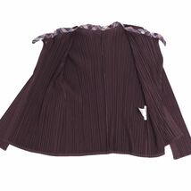 美品 プリーツプリーズ イッセイミヤケ PLEATS PLEASE カーディガン ロングスリーブ プリーツ トップス レディース 3 茶 cg10om-rm04f06903_画像7