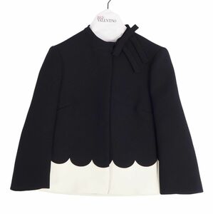 ヴァレンティノ RED VALENTINO ジャケット スタンドカラー バイカラー アウター レディース 40 ブラック/ホワイト cg10ob-rm05e25855