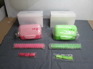 3989 rice ball onigiri de......JA van Clan chi box pink * green 2 piece collection 