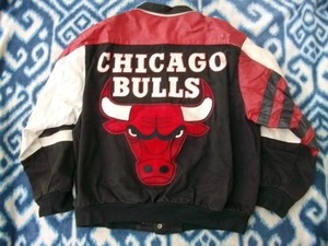 Jeff Hamilton製 シカゴ ブルズ 袖革？レザー？ジャケット 極美品 XL NBA Chicago Bulls ジェフハミルトン Michael Jordan ジョーダン