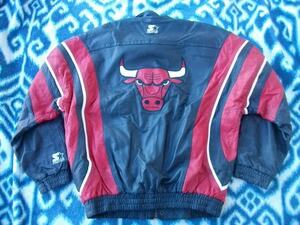 シカゴ ブルズ レザー？革？ジャケット 極美品 M Chicago Bulls NBA STARTER製 スターター Michael Jordan マイケル ジョーダン