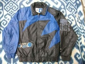 オーランド マジック 革？レザー？ジャケット 極美品 表記M NBA Orlando Magic