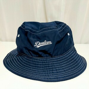 未使用 DUALISM デュアリズム SCRIPT LOGO BUCKET HAT スクリプトロゴ バケットハット 帽子 ワンサイズ ネイビー