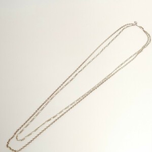 MSML エムエスエムエル DOUBLE CHAIN NECKLACE ダブルチェーンネックレス 2連 フィガロ 丸小豆 ロング silver925/シルバー925