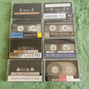 カセットテープ 8本 KENWOOD ケンウッド CD90 ハイポジ magnax GM・Ⅱ 90分 パイオニア PIONEER C1-90 Nakamichi SXⅡ-C60 DENON HD6 HD-XS