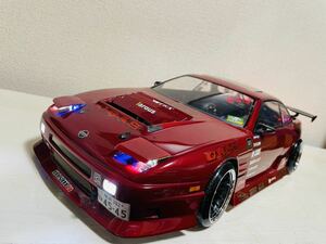 ボディのみ 1/10 S14ワンビア 12灯LED付 ニコイチ合体中古品 (検 180SX シルビア ヨコモ YD-2 RaveD RDX GRK overdose GALM ラジドリ