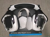 ロジクール　ゲーミング　ワイヤレス　ヘッドセット G933 ARTEMIS SPECTRUM SNOW WIRELESS Logicool　中古　白_画像6