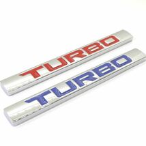 【送料無料】TURBO ターボ ロゴ クロームメッキ レッド 赤文字 エンブレム 外装 内装 車 カスタムパーツ 汎用品 翌日発送_画像4