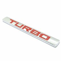 【送料無料】TURBO ターボ ロゴ クロームメッキ レッド 赤文字 エンブレム 外装 内装 車 カスタムパーツ 汎用品 翌日発送_画像1