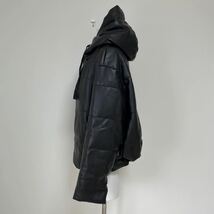 ZARA ザラ faux-leather jacket フェイクレザージャケット 中綿ジャケットブラック黒 サイズXS 美品_画像9
