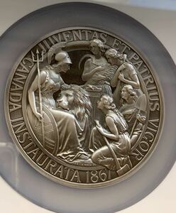 【NGC鑑定PF70】アンティーク版 カナダのウナとライオン ヴィクトリア 10オンス 銀 シルバーメダル 2017年 建国150周年記念 ×銀貨・コイン