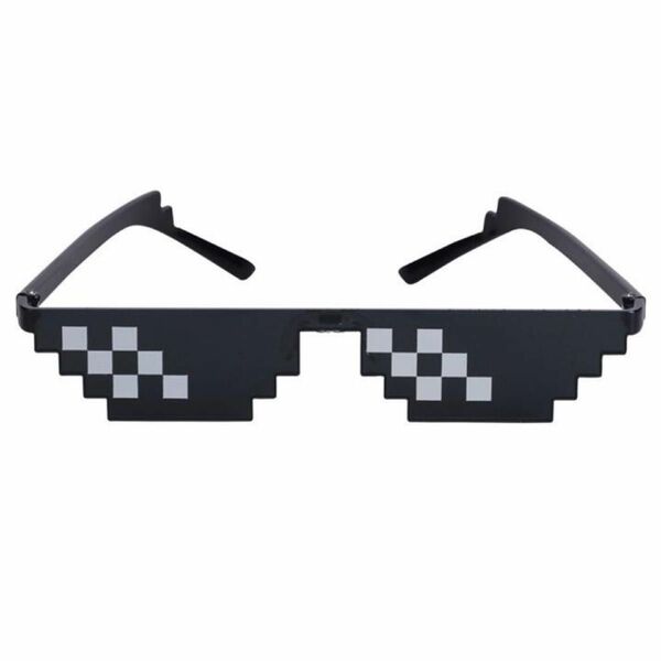 モザイクサングラス メガネ レンズあり 樹脂 仮装 ブラック 3格 6格