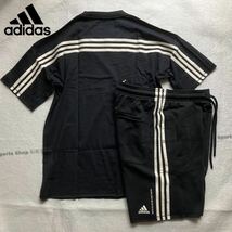 送料無料！ Mサイズ 新品 adidas アディダス 上下セット セットアップ 半袖Tシャツ ハーフパンツ ショートパンツ スウェット FL4006/4007_画像1