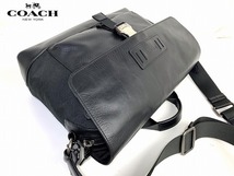 良品★送料無料★ コーチ メンズ COACH レザー テレイン バイク バッグ メッセンジャーバッグ ショルダーバッグ ブラック_画像5