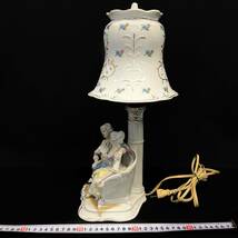 BJd060I 100 ヤマハ陶芸 テーブルランプ 高さ 約41cm スタンドライト テーブルスタンド 陶器 人形 西洋 照明器具 置物 インテリア_画像3