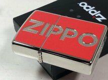 Zippo（ジッポーロゴ）Logo Red レッド赤＜ 両面＞ニッケル/銀鏡面 2Red-Z 新品/送料無料_画像4