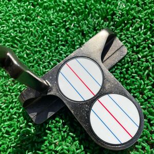 【③青ラインver】[3本線] オデッセイ2ball ターゲットラインシール（38mm用)ゴルフパター (透明PET.防水シール)