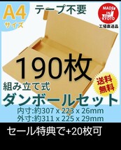 ネコポス・クリックポスト・ゆうパケット・テープ不要型 A4サイズ190枚_画像1