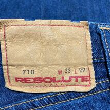 RESOLUTE リゾルト710 ボタンフライ 赤耳 デニムパンツ W33L29 ジーンズ インディゴ メンズ ドゥニーム_画像3