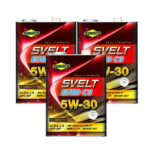 SUNOCO SVELT EURO C3 5w30 4L/3缶 API SP ACEA C3 CF-4 スノコ スヴェルト ユーロ フルシンセ 日本サン石油 スポーツ走行 欧州車