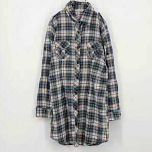 M derek heart ネルシャツ ライトブルー×ブラック×レッド チェック 長袖 リユース ultralto ns0148